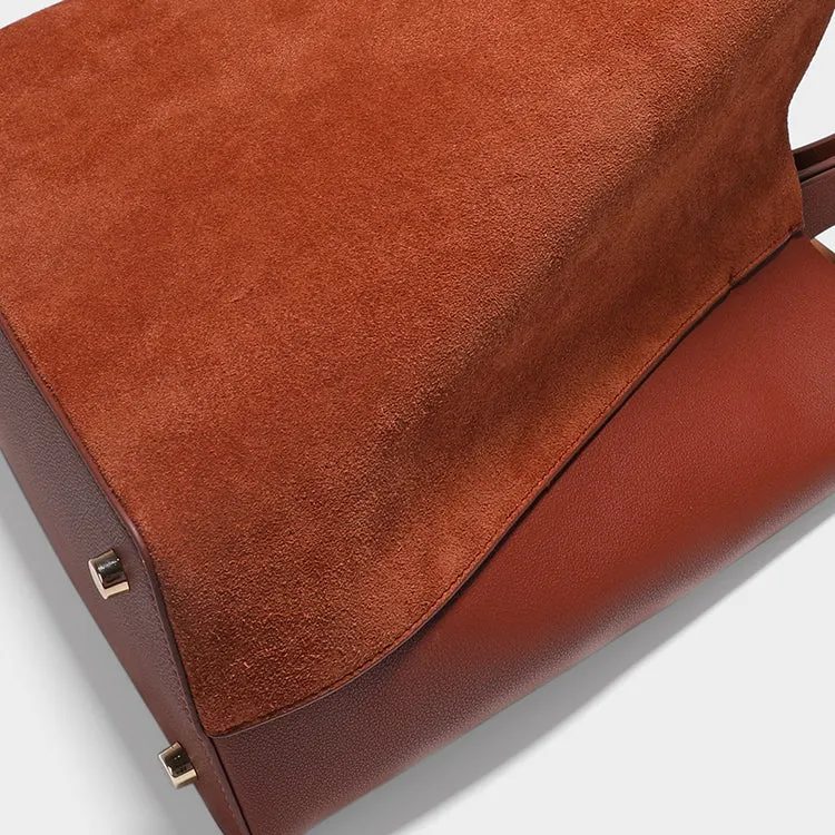 Brown Real Leather Womens Tote Bags Purse Handbags Cross Shoulder Bag Online