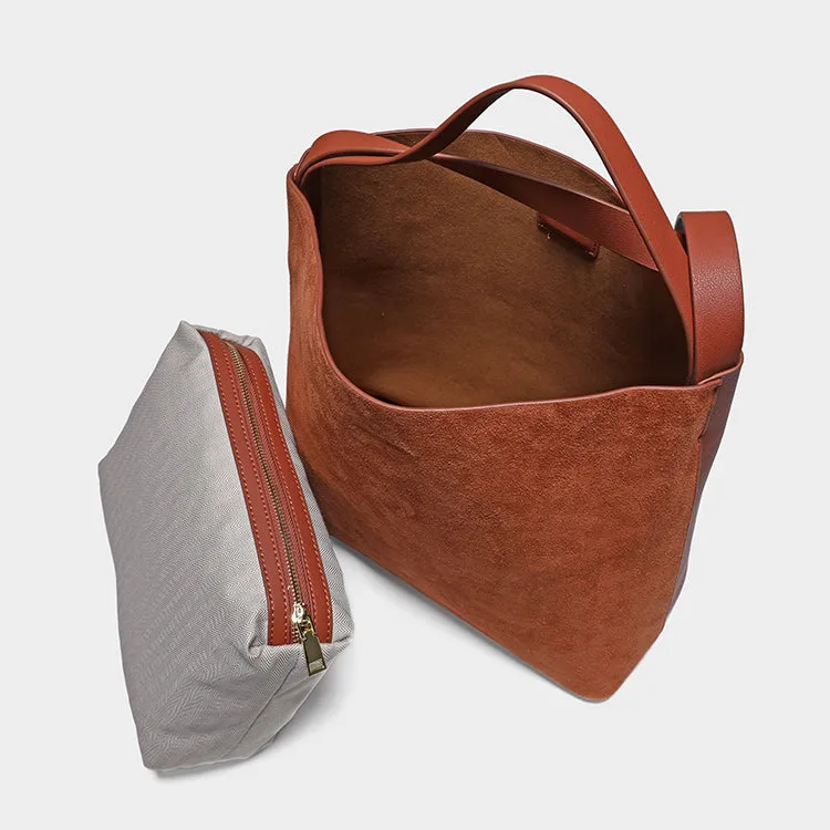 Brown Real Leather Womens Tote Bags Purse Handbags Cross Shoulder Bag Online