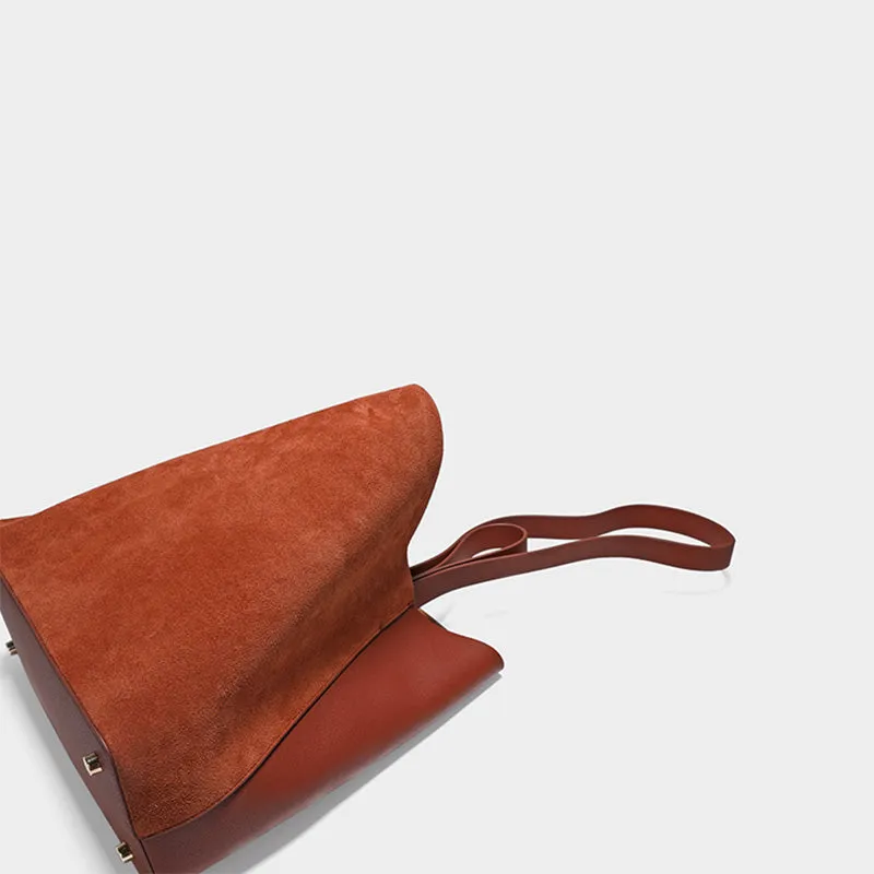 Brown Real Leather Womens Tote Bags Purse Handbags Cross Shoulder Bag Online