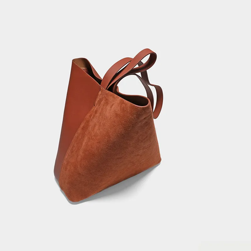 Brown Real Leather Womens Tote Bags Purse Handbags Cross Shoulder Bag Online