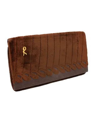 Brown Velvet Clutch