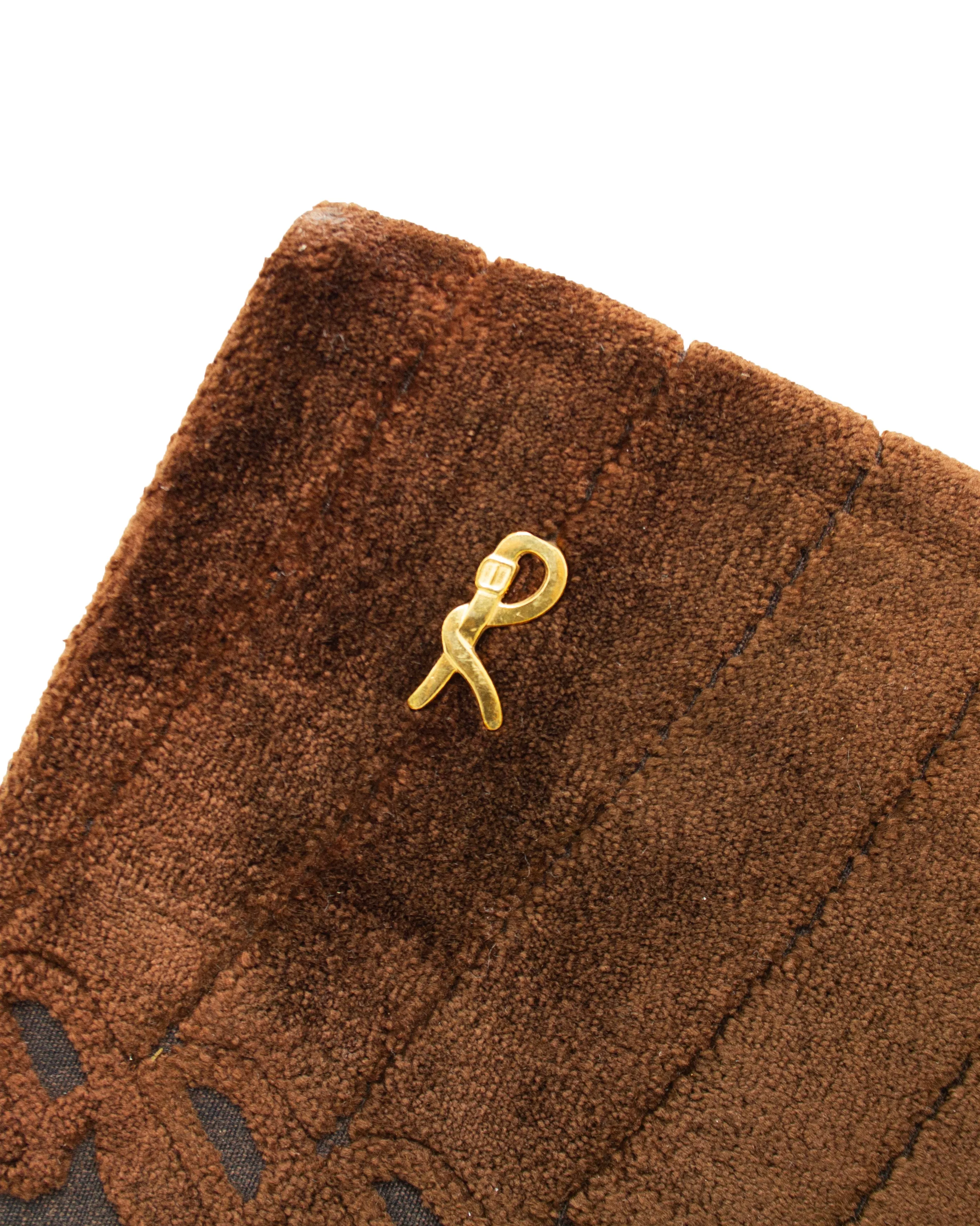 Brown Velvet Clutch