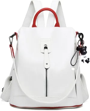BUKESIYI CCDE78158 Women's Bag Backpack Handbag Women Backpack Small Anti-Theft School Backpack Laptop Weekender PU Leather, White (not exactly white), BUKESIYI Bag