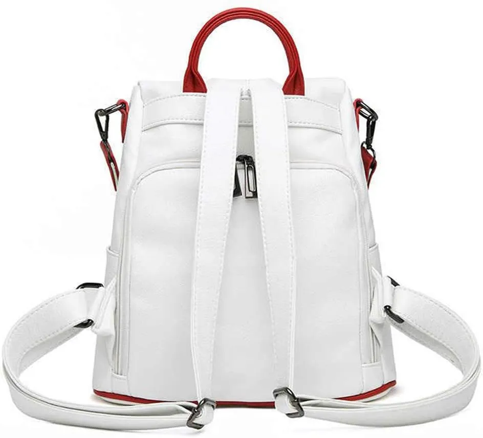 BUKESIYI CCDE78158 Women's Bag Backpack Handbag Women Backpack Small Anti-Theft School Backpack Laptop Weekender PU Leather, White (not exactly white), BUKESIYI Bag