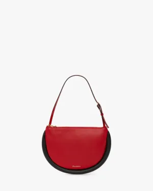 Bumper-Moon Leather Shoulder Bag in Red/Black | Red/Black