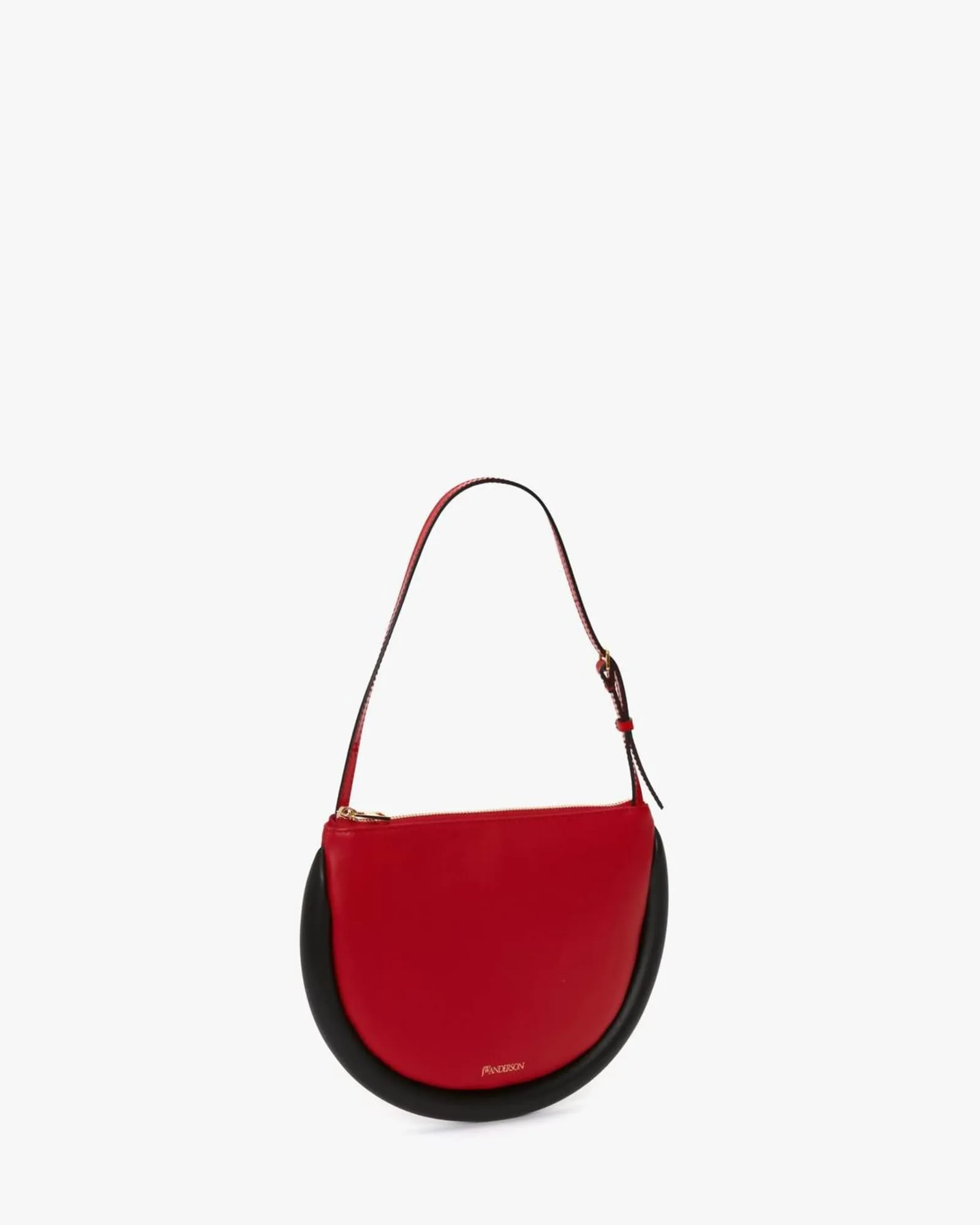 Bumper-Moon Leather Shoulder Bag in Red/Black | Red/Black