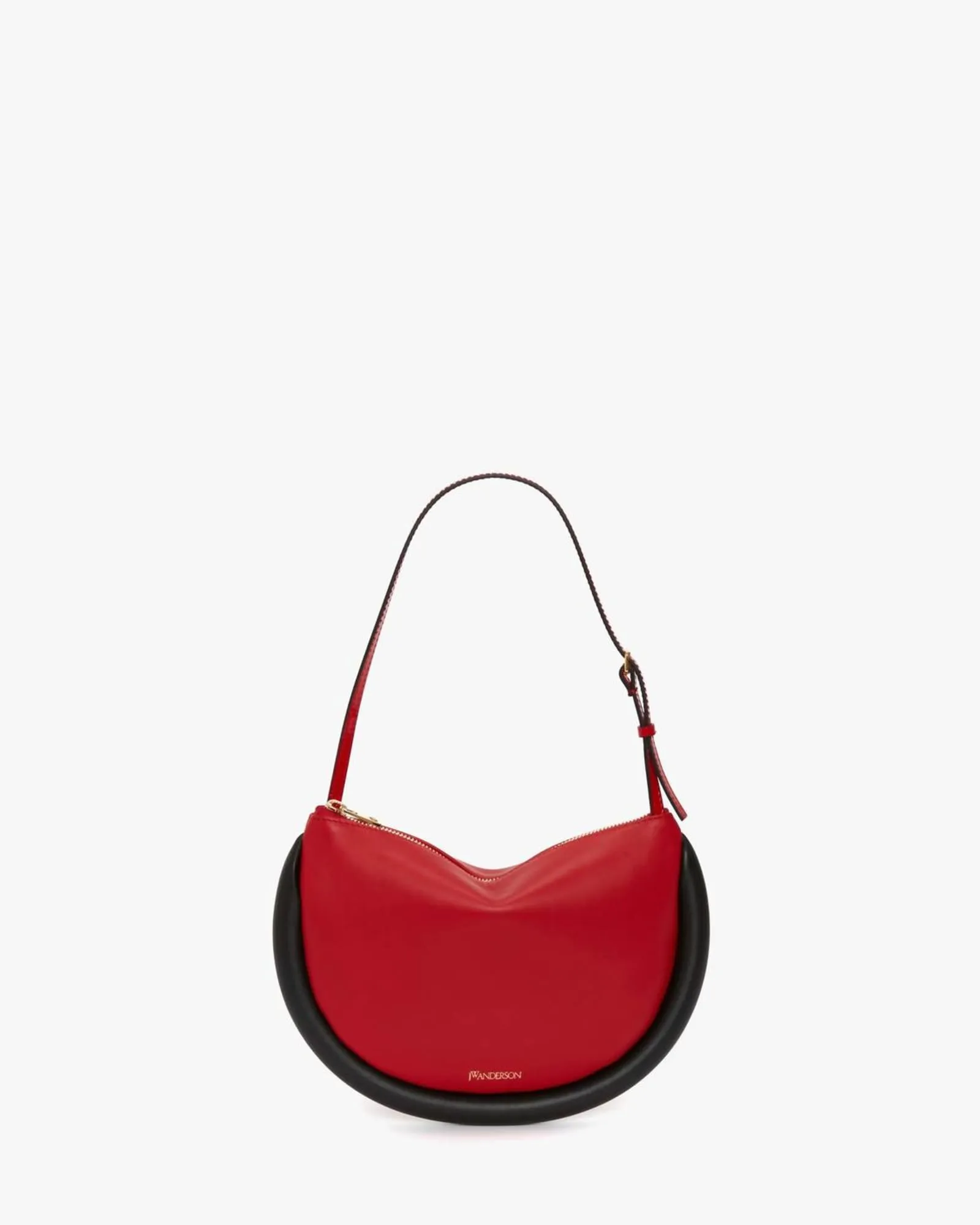 Bumper-Moon Leather Shoulder Bag in Red/Black | Red/Black
