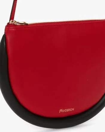 Bumper-Moon Leather Shoulder Bag in Red/Black | Red/Black