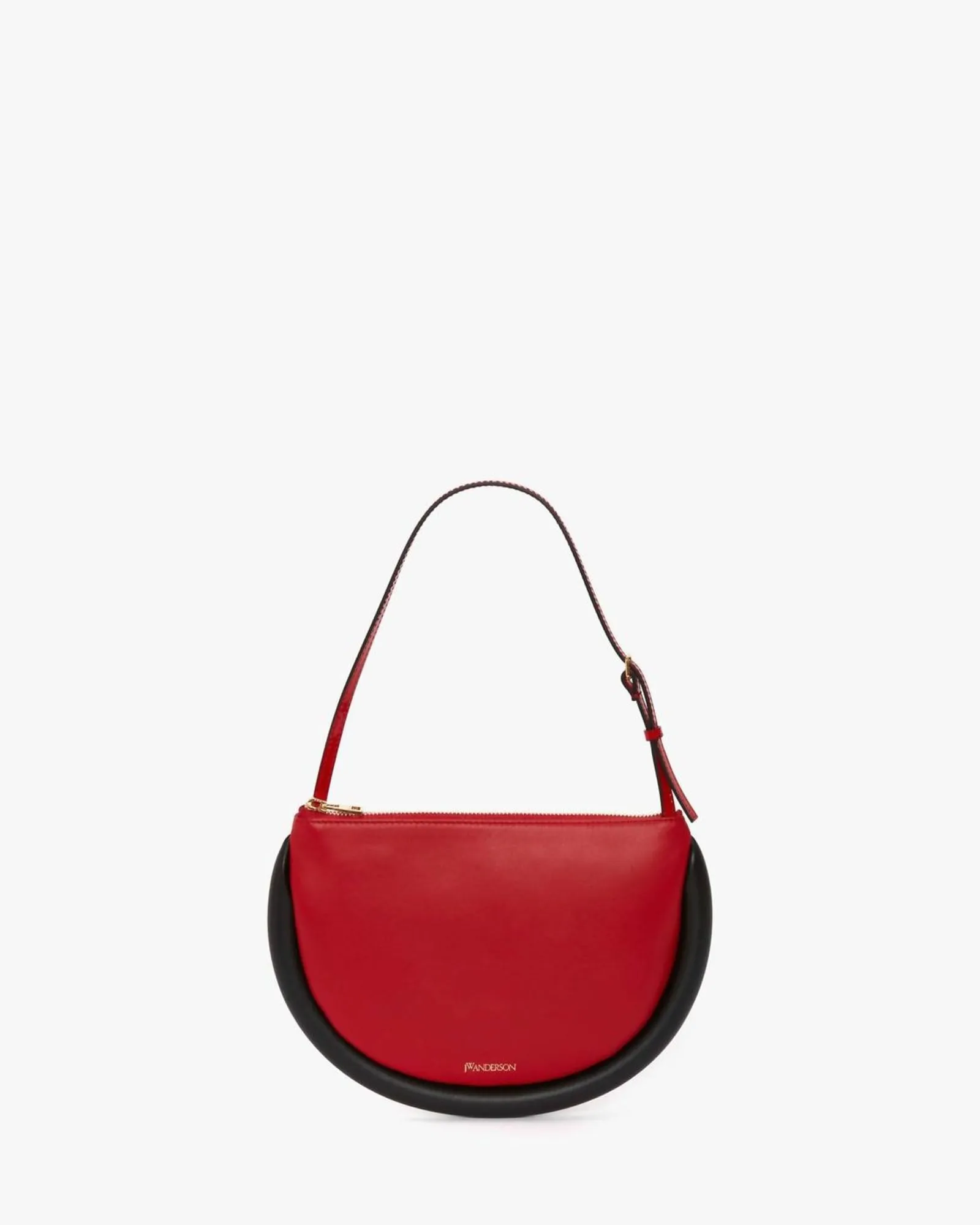 Bumper-Moon Leather Shoulder Bag in Red/Black | Red/Black