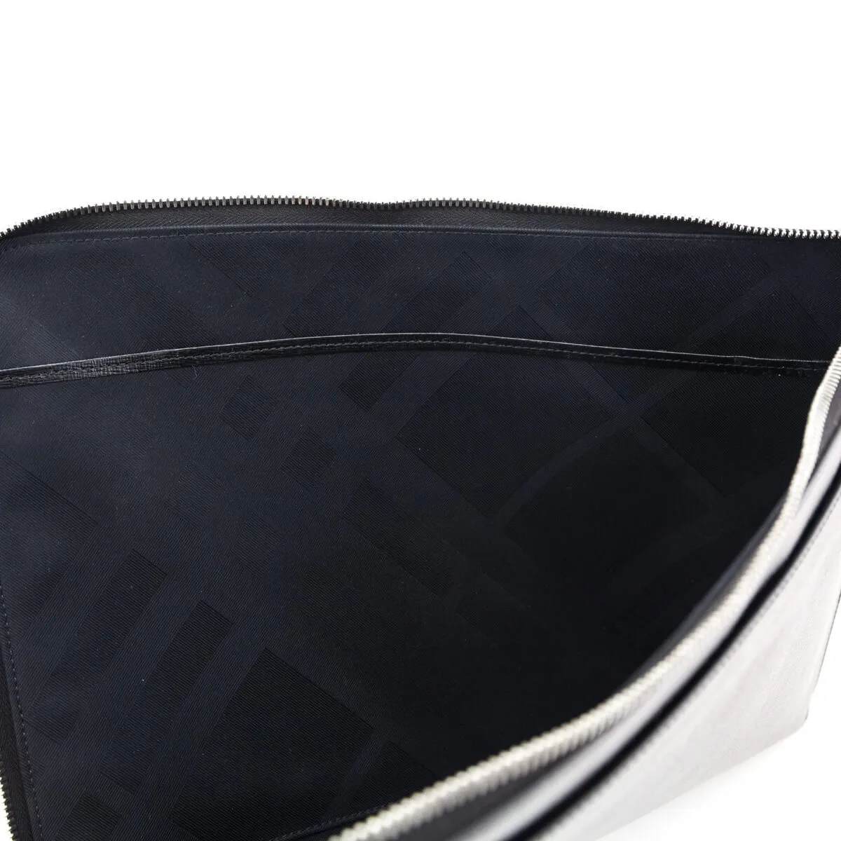 Burberry Black Cross-Grain Leather Edson Document Holder