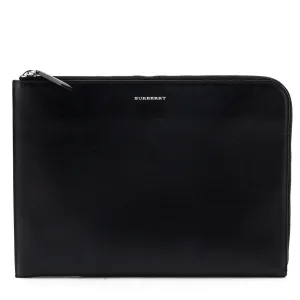 Burberry Black Cross-Grain Leather Edson Document Holder