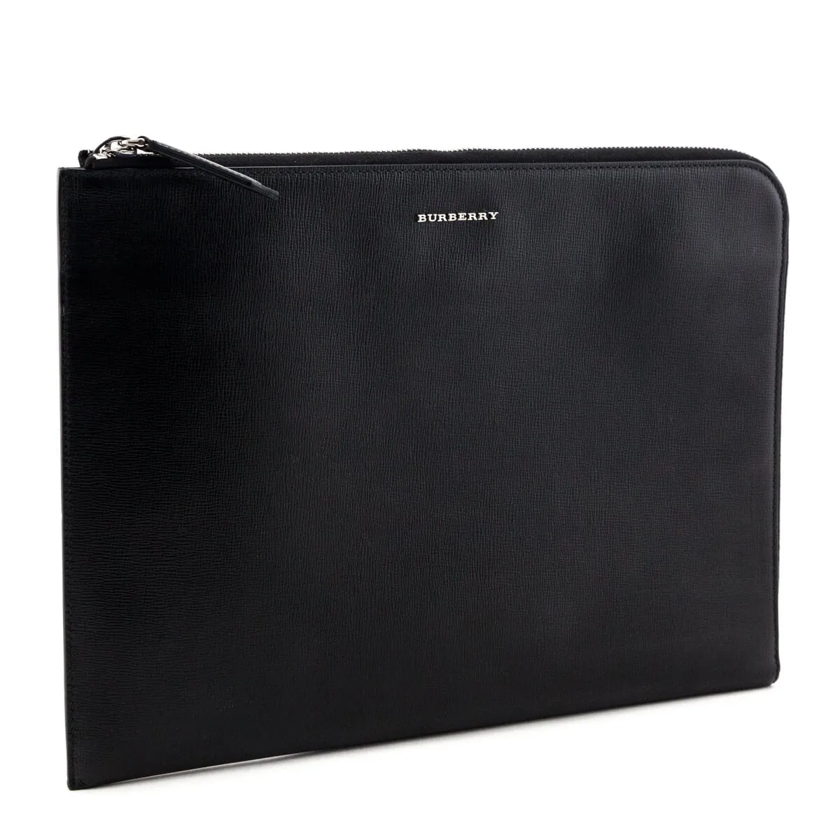 Burberry Black Cross-Grain Leather Edson Document Holder