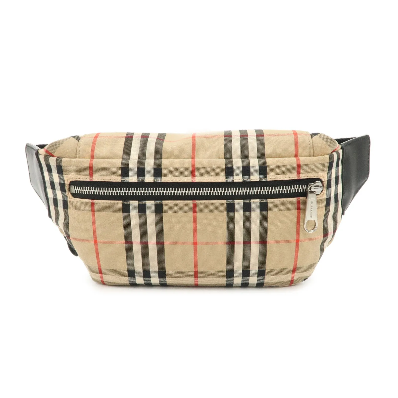 BURBERRY Nova Plaid Canvas Leather Waist Bag Crossbody Bag Used