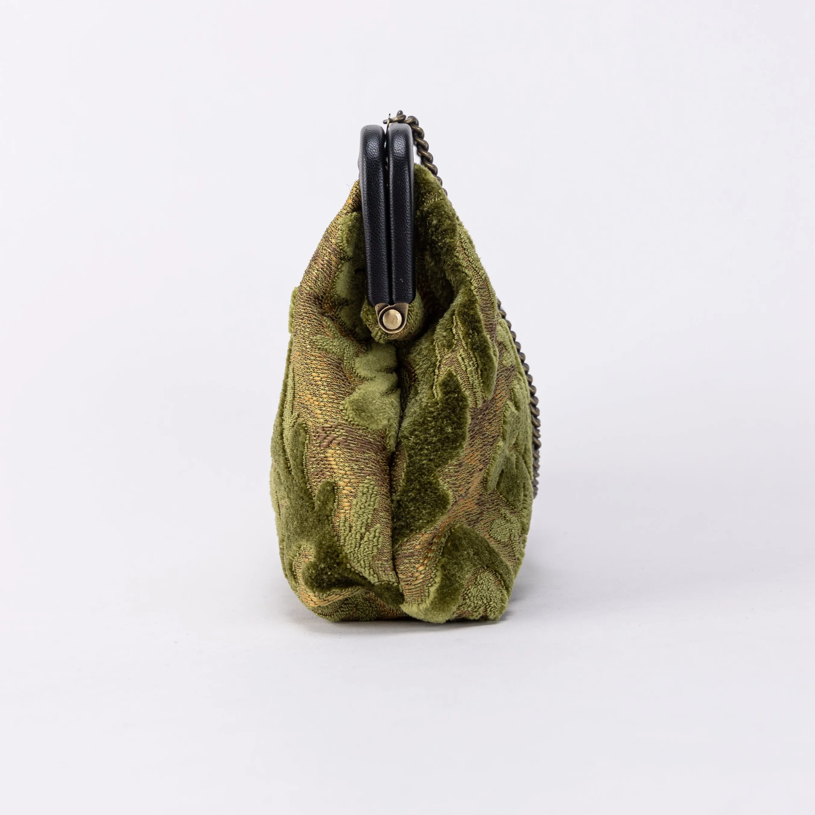 Burnout Velvet Fern Green Alma Clutch