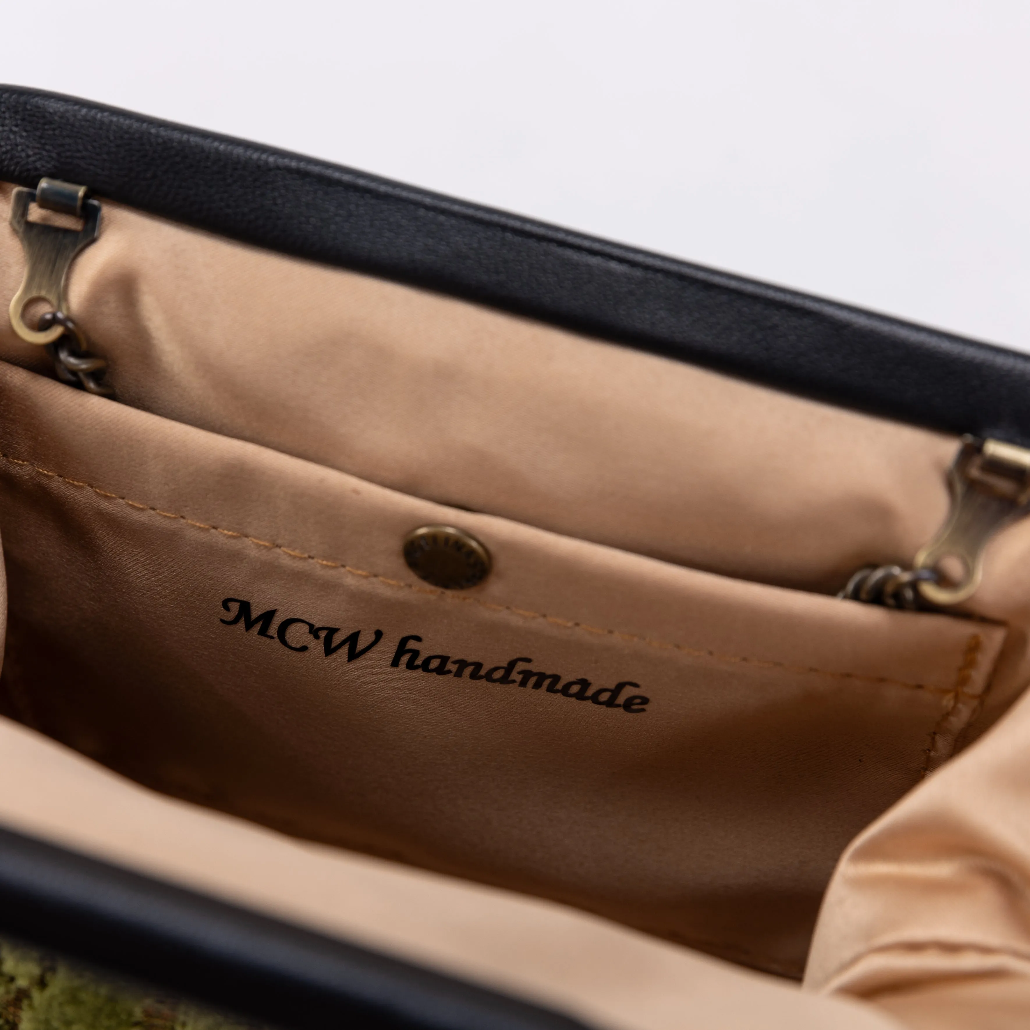 Burnout Velvet Fern Green Alma Clutch
