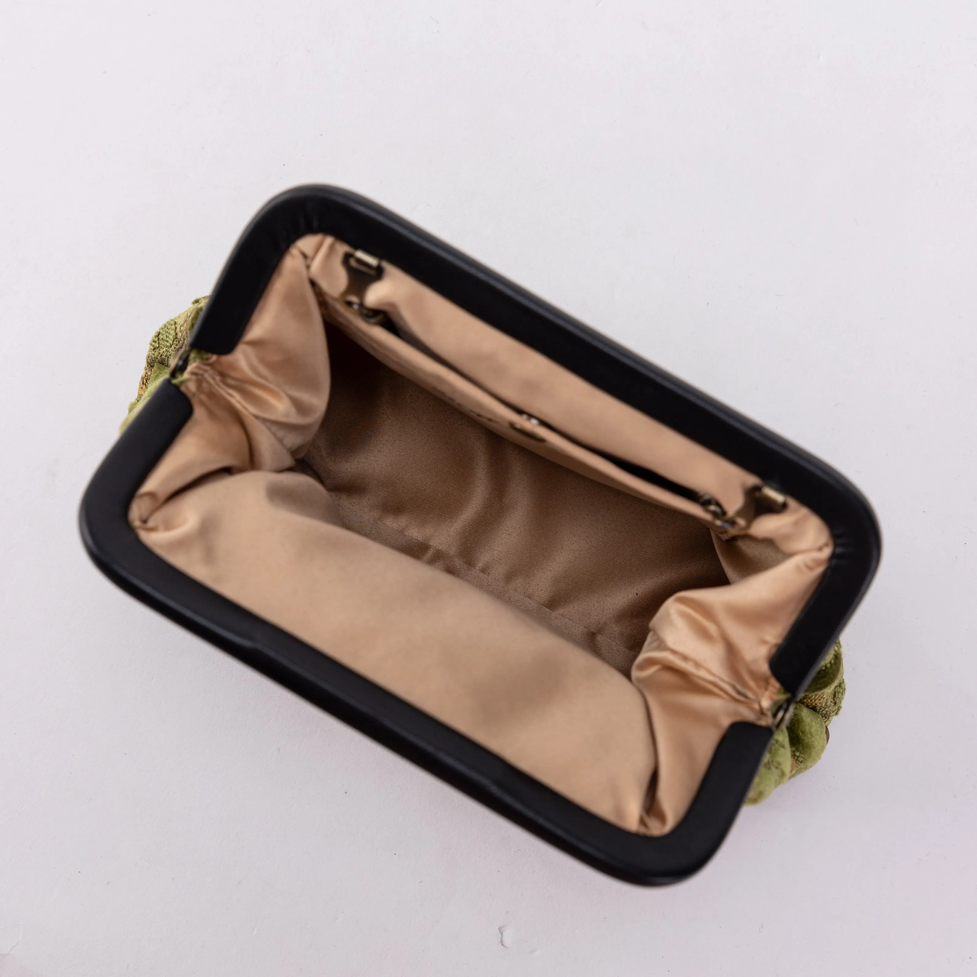 Burnout Velvet Fern Green Alma Clutch