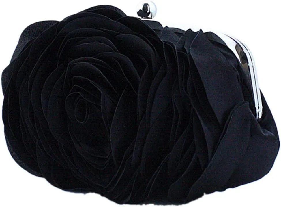 Bywen Womens Rose Pattern Purse Party Clutch Shoulder Bags