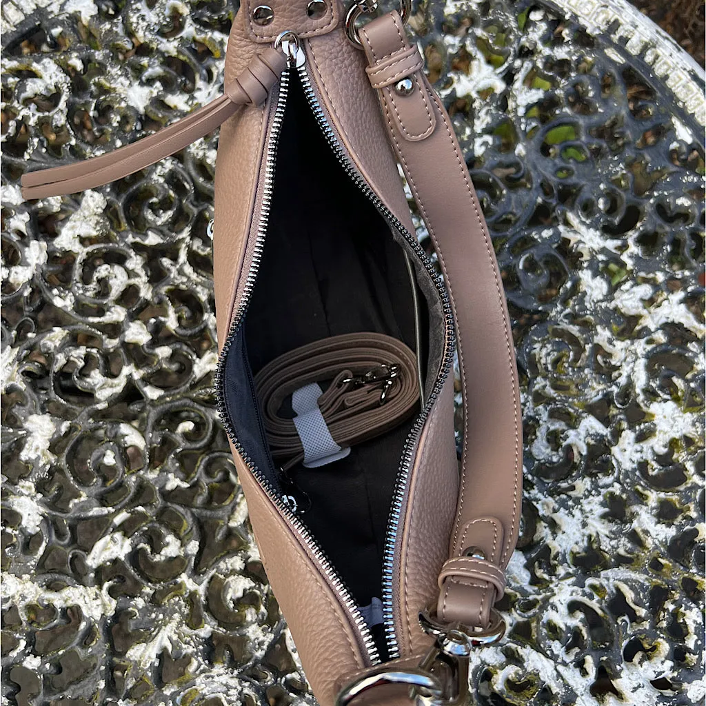 Camel Mini 'Matilda' Scoop Shoulder/Crossbody Bag
