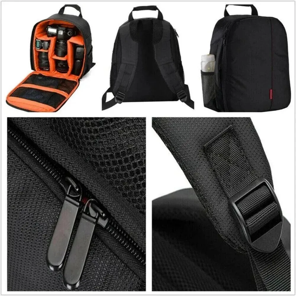 Camera Backpack, Waterproof Nylon, Lightweight & Portable, Spacious DSLR Gear Organizer, Unisex, Multiple Colors