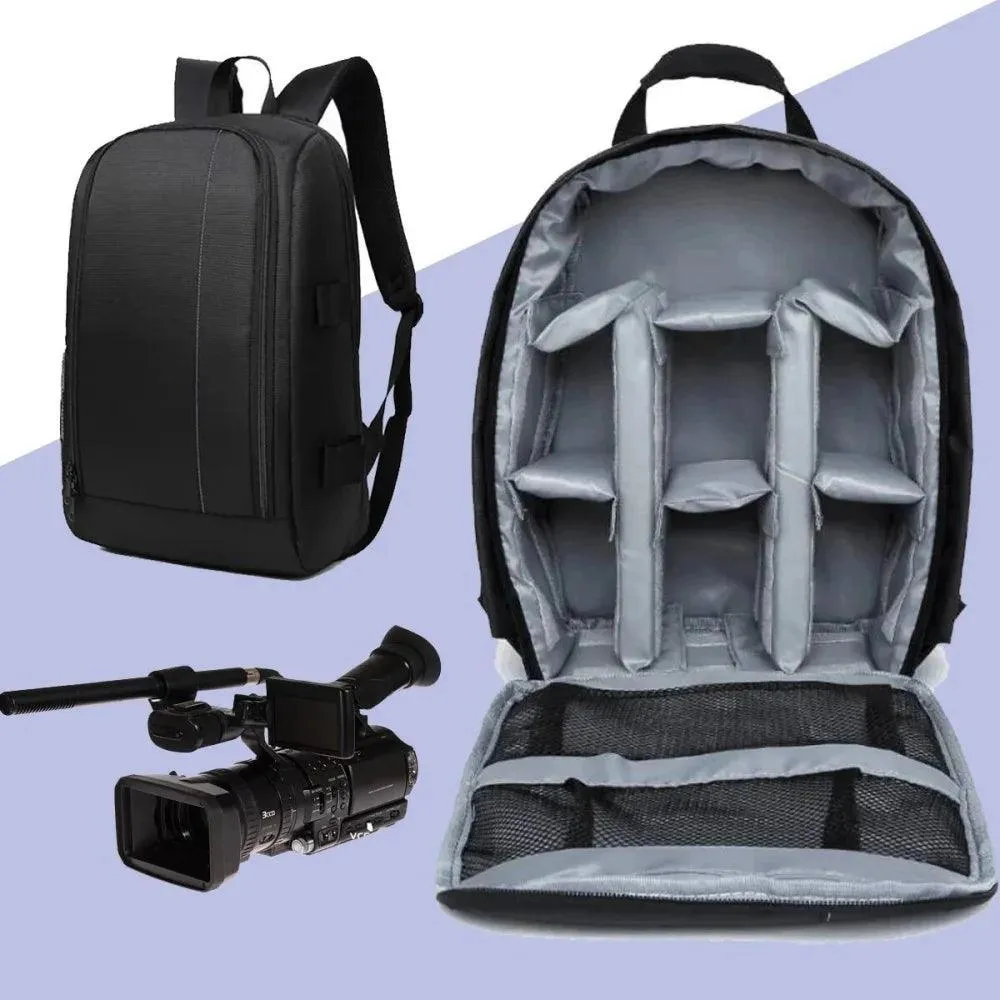 Camera Backpack, Waterproof Nylon, Lightweight & Portable, Spacious DSLR Gear Organizer, Unisex, Multiple Colors