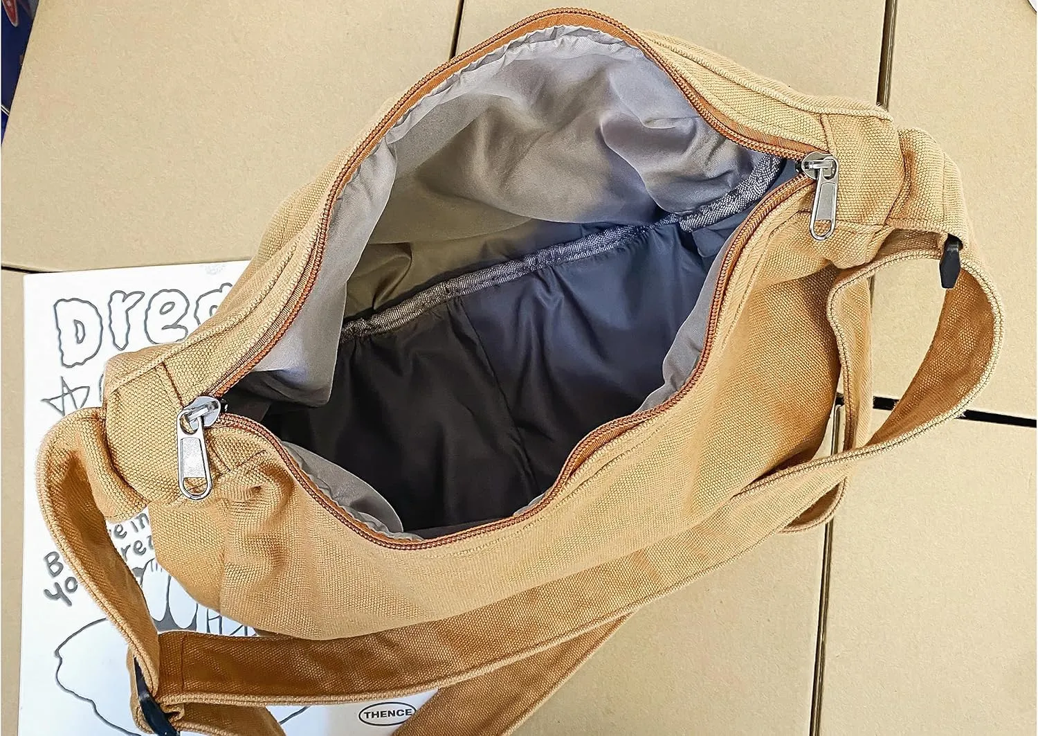 Canvas Casual Messenger Bag Hobo Crossbody Bag Canvas Shouder Tote Handbag for Women and Men