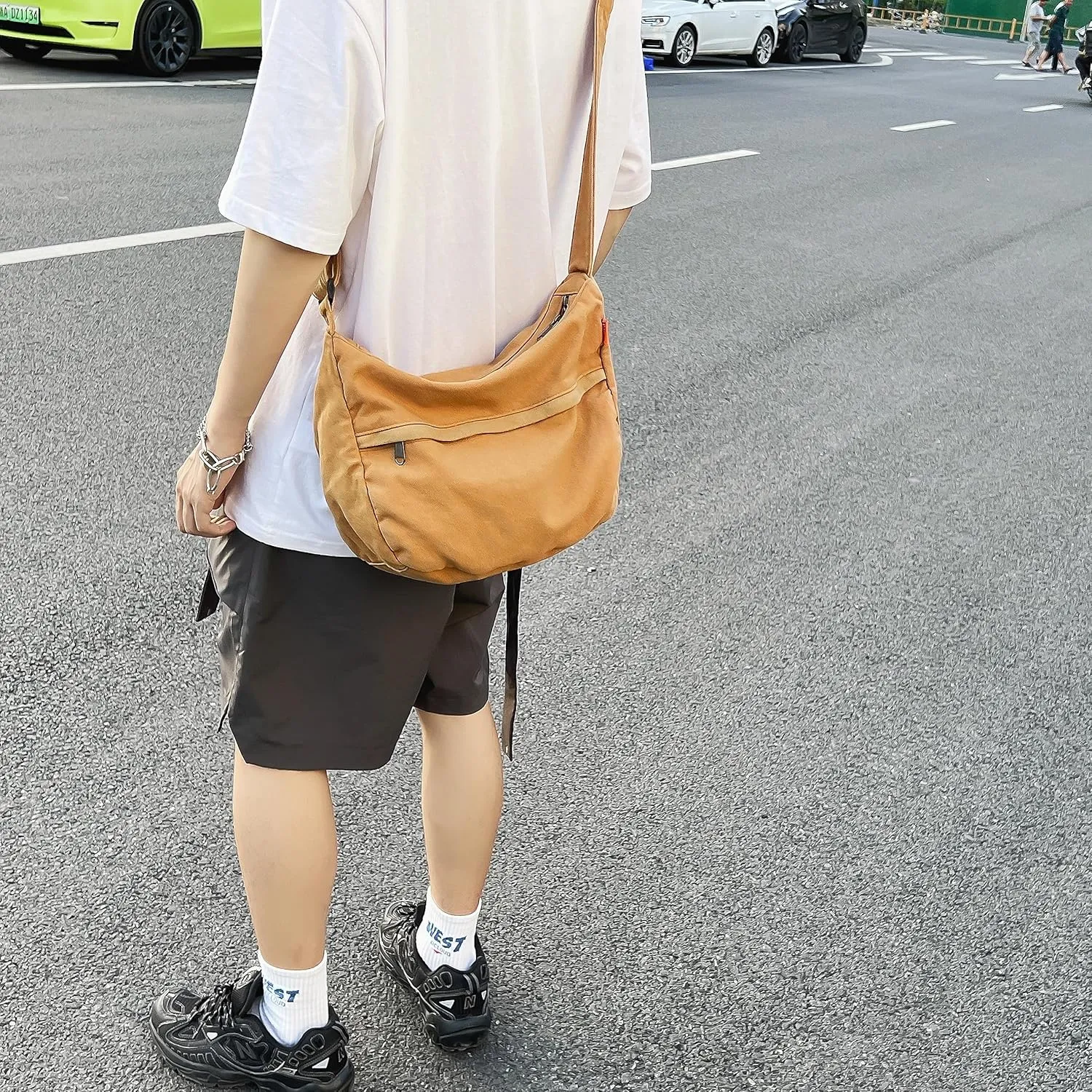 Canvas Casual Messenger Bag Hobo Crossbody Bag Canvas Shouder Tote Handbag for Women and Men
