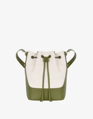 Canvas Cinch Bucket Bag (Olive)