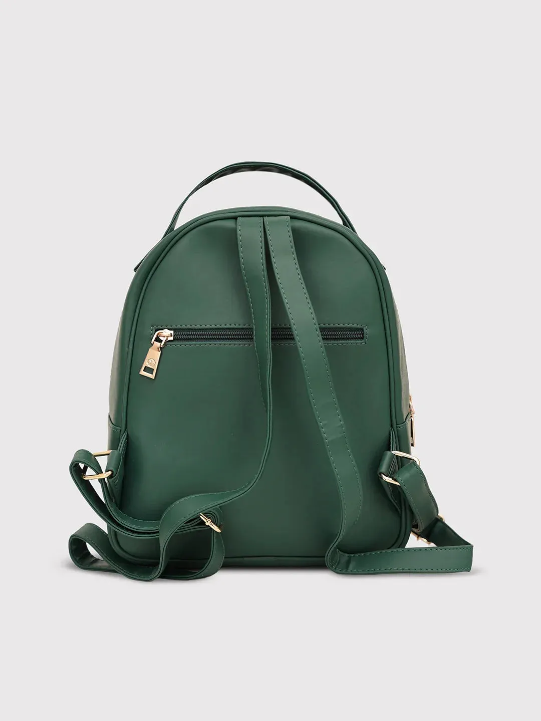 Caprese Trinity Fashion Backpack Medium Solid Women'S Bag Dark Green