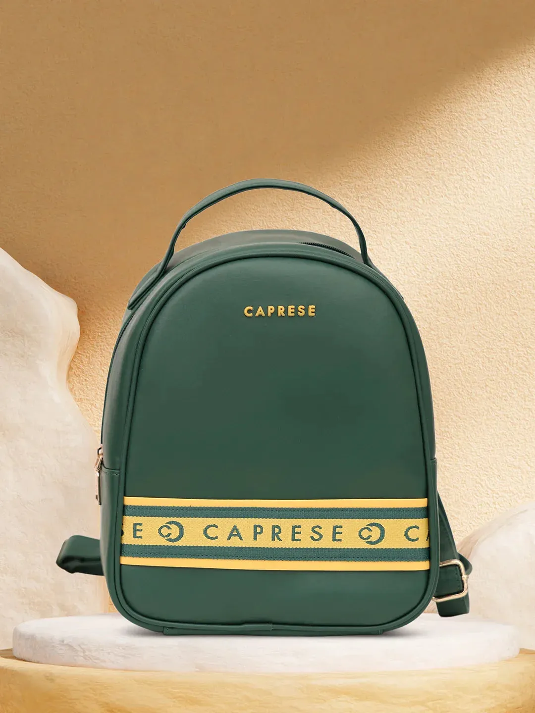 Caprese Trinity Fashion Backpack Medium Solid Women'S Bag Dark Green