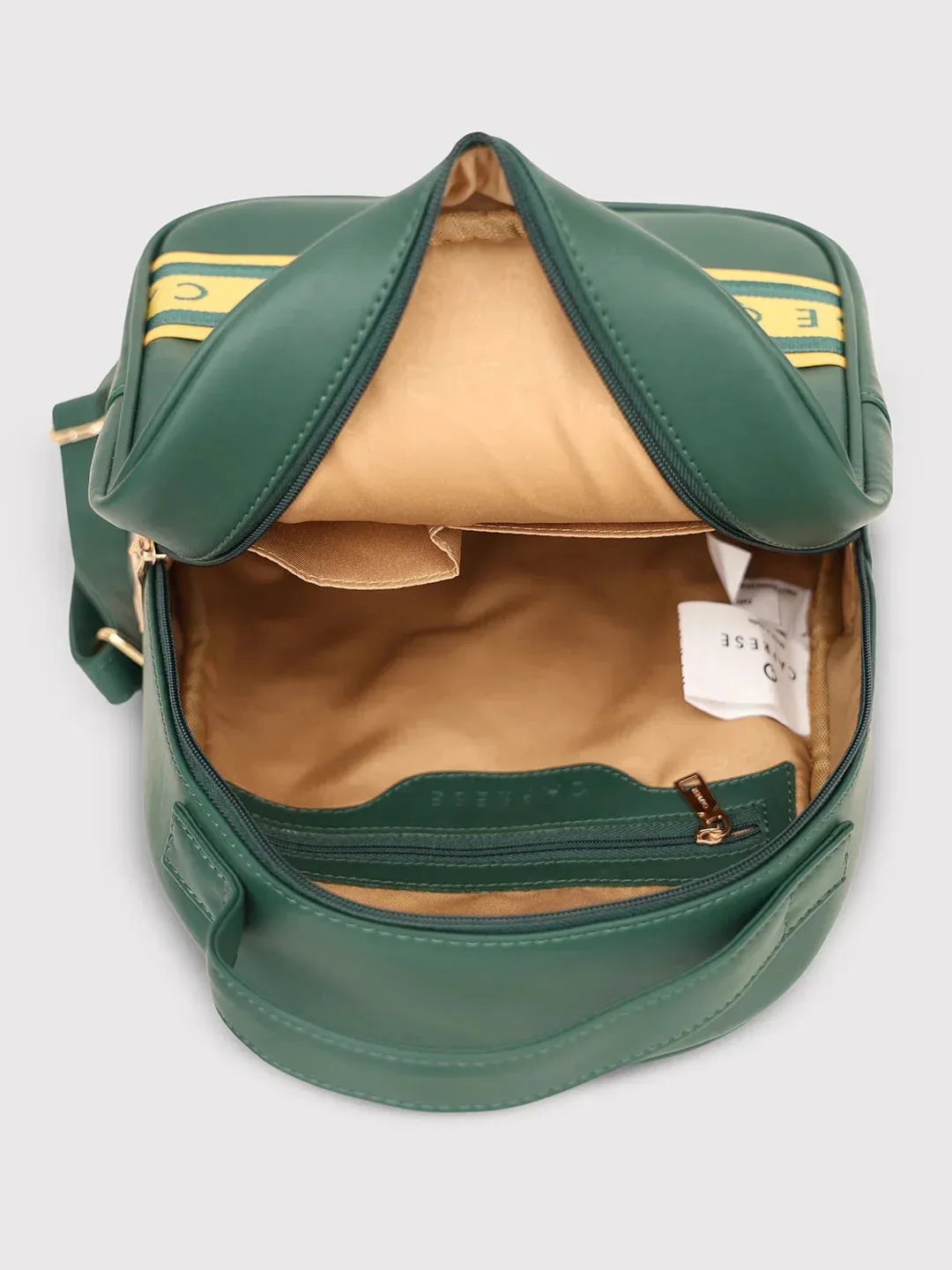 Caprese Trinity Fashion Backpack Medium Solid Women'S Bag Dark Green