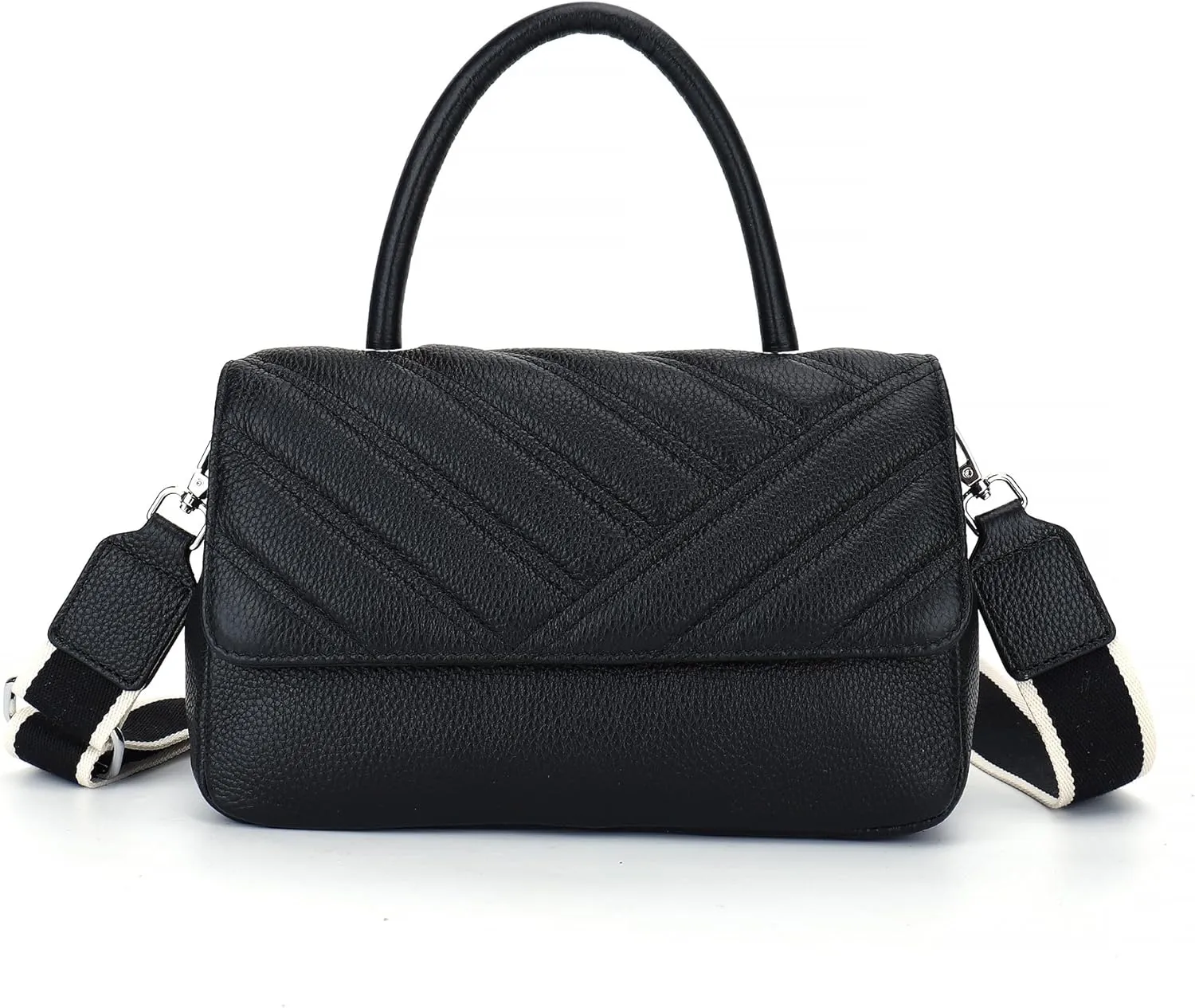 Carlheim Classis Genuine Leather Women's Shoulder Bags, Black, black