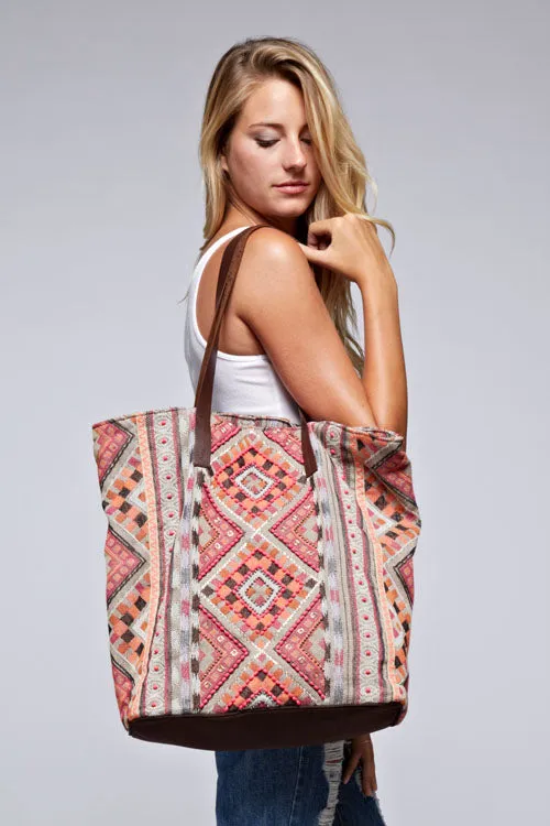 Carpet Motif Canvas Tote