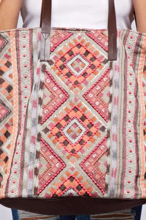 Carpet Motif Canvas Tote