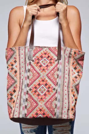 Carpet Motif Canvas Tote