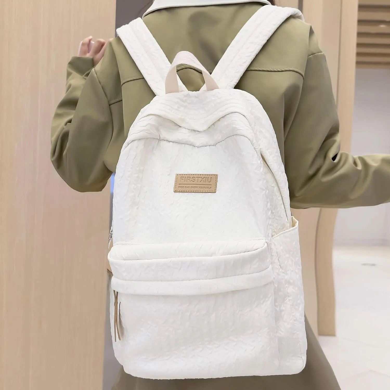 Carry on Backpack Hiking Backpack Leather Purses for Women Antitheft Rucksack Shoulder Bag Medium