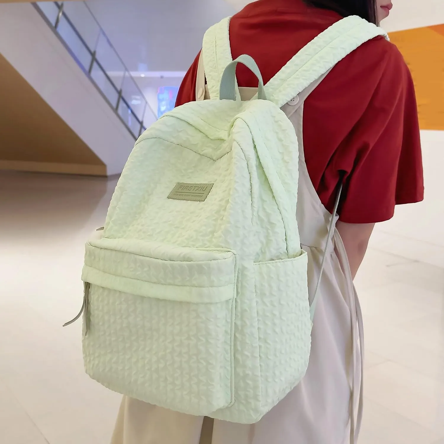 Carry On Backpack School Bag Simple Breathable Texture Pattern Waterproofing Lightweight Backpack New Durable