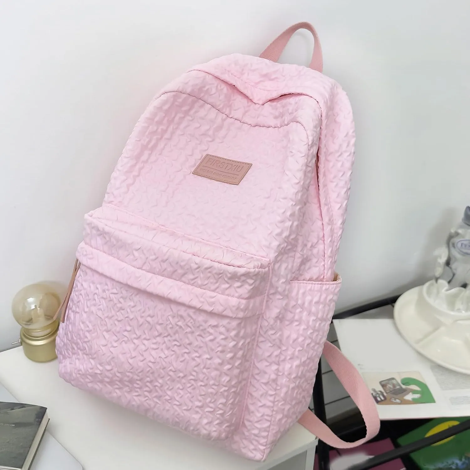 Carry On Backpack School Bag Simple Breathable Texture Pattern Waterproofing Lightweight Backpack New Durable