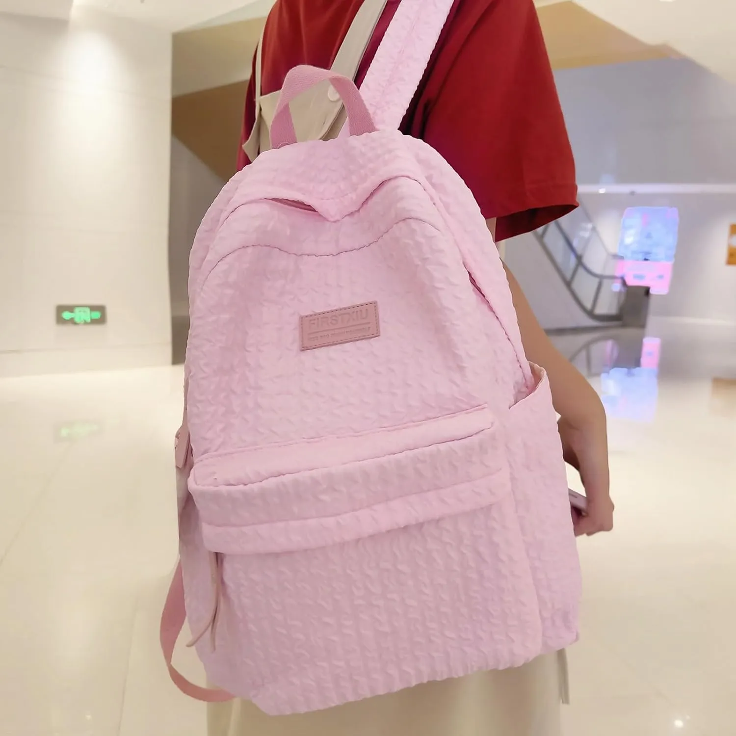 Carry On Backpack School Bag Simple Breathable Texture Pattern Waterproofing Lightweight Backpack New Durable