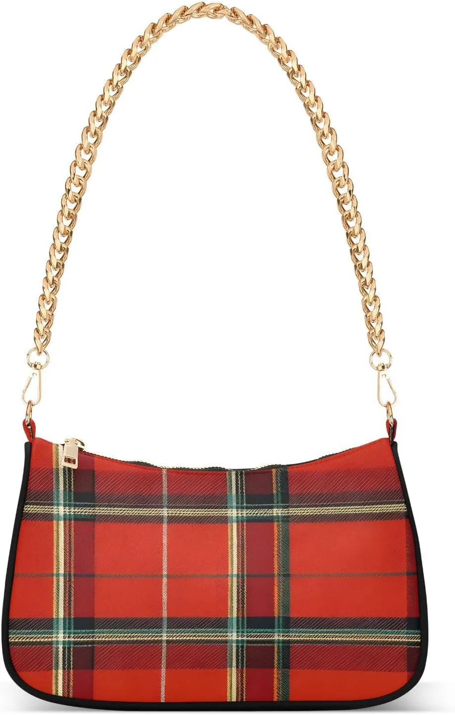 CEBUGI Crossbody Bags for Women Shoulder Purse Red Plaid Pattern Handbags Stylish Clutch Purse with Chain Strap