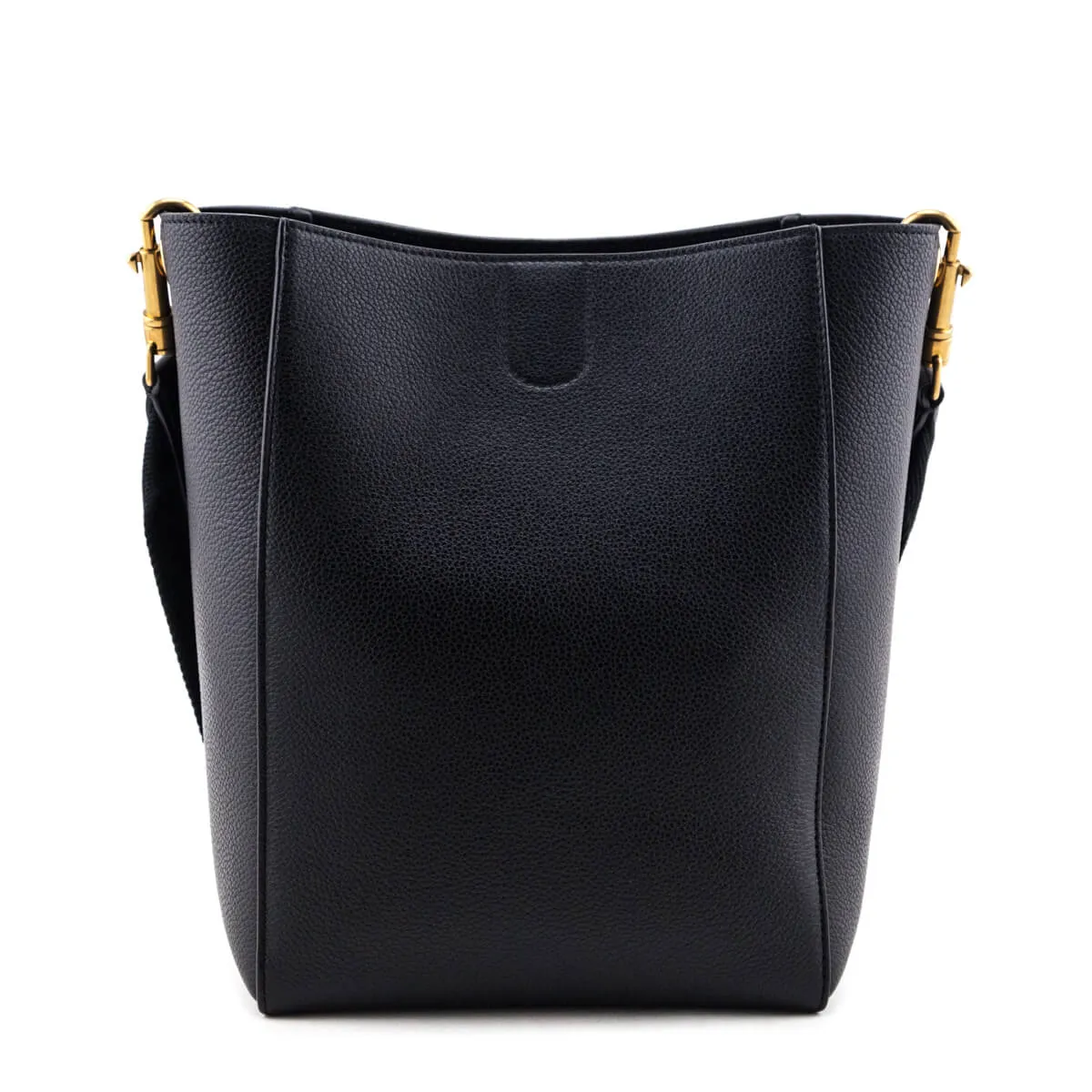 Celine Black Soft Grained Calfskin Small Sangle Bucket Bag