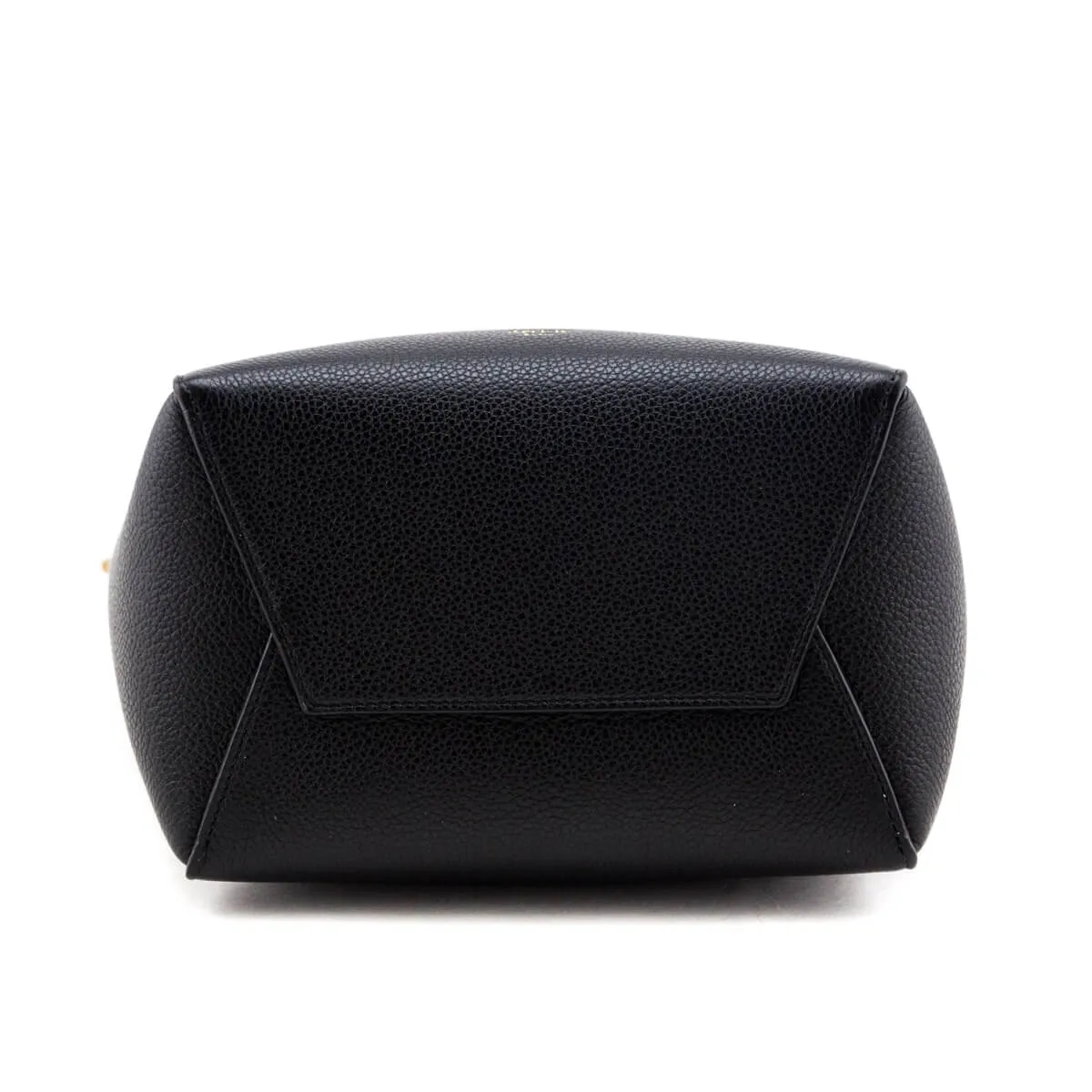 Celine Black Soft Grained Calfskin Small Sangle Bucket Bag
