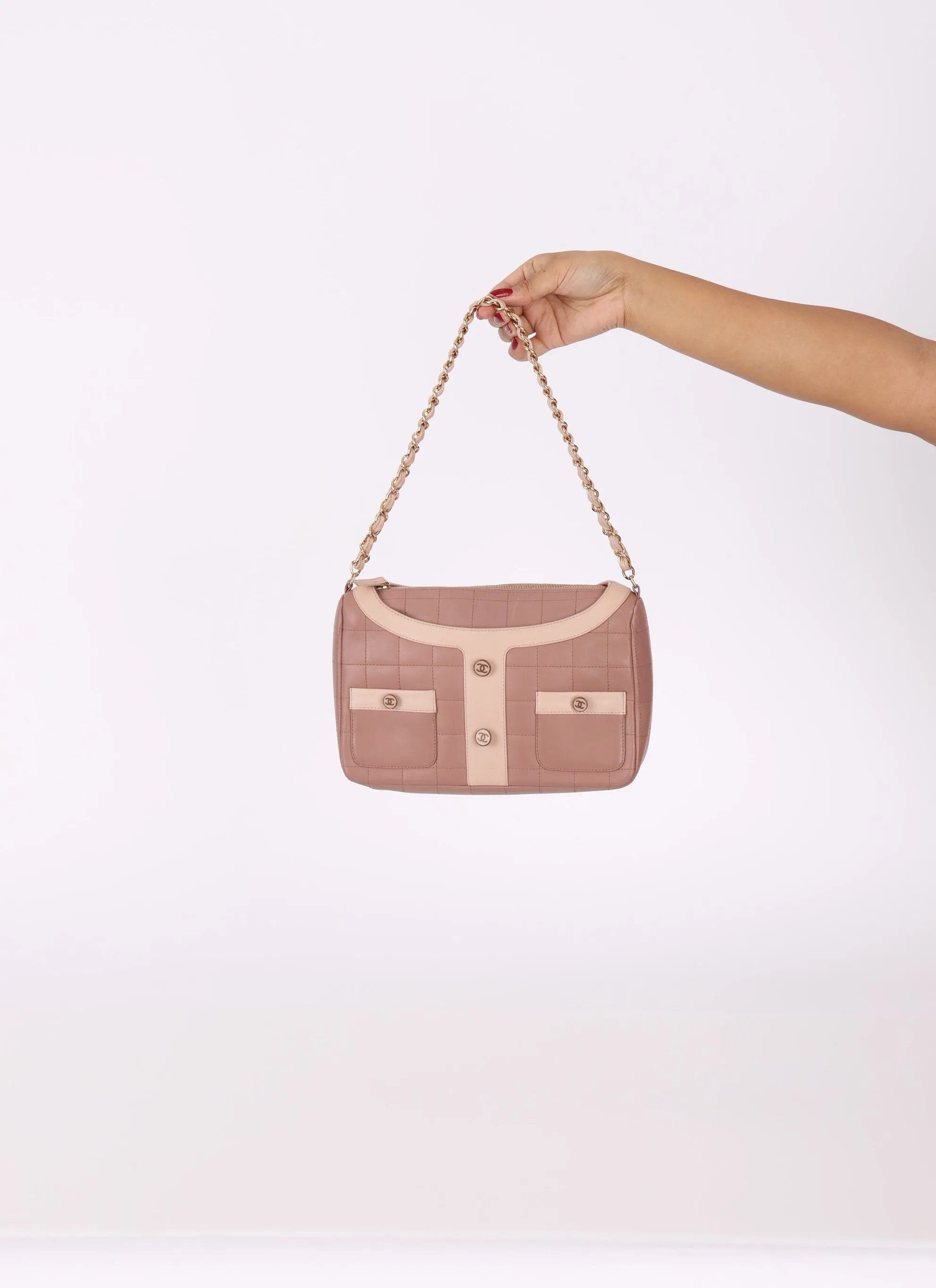 Chanel 2002 Calfskin Quilted Mademoiselle Jacket Shoulder Bag