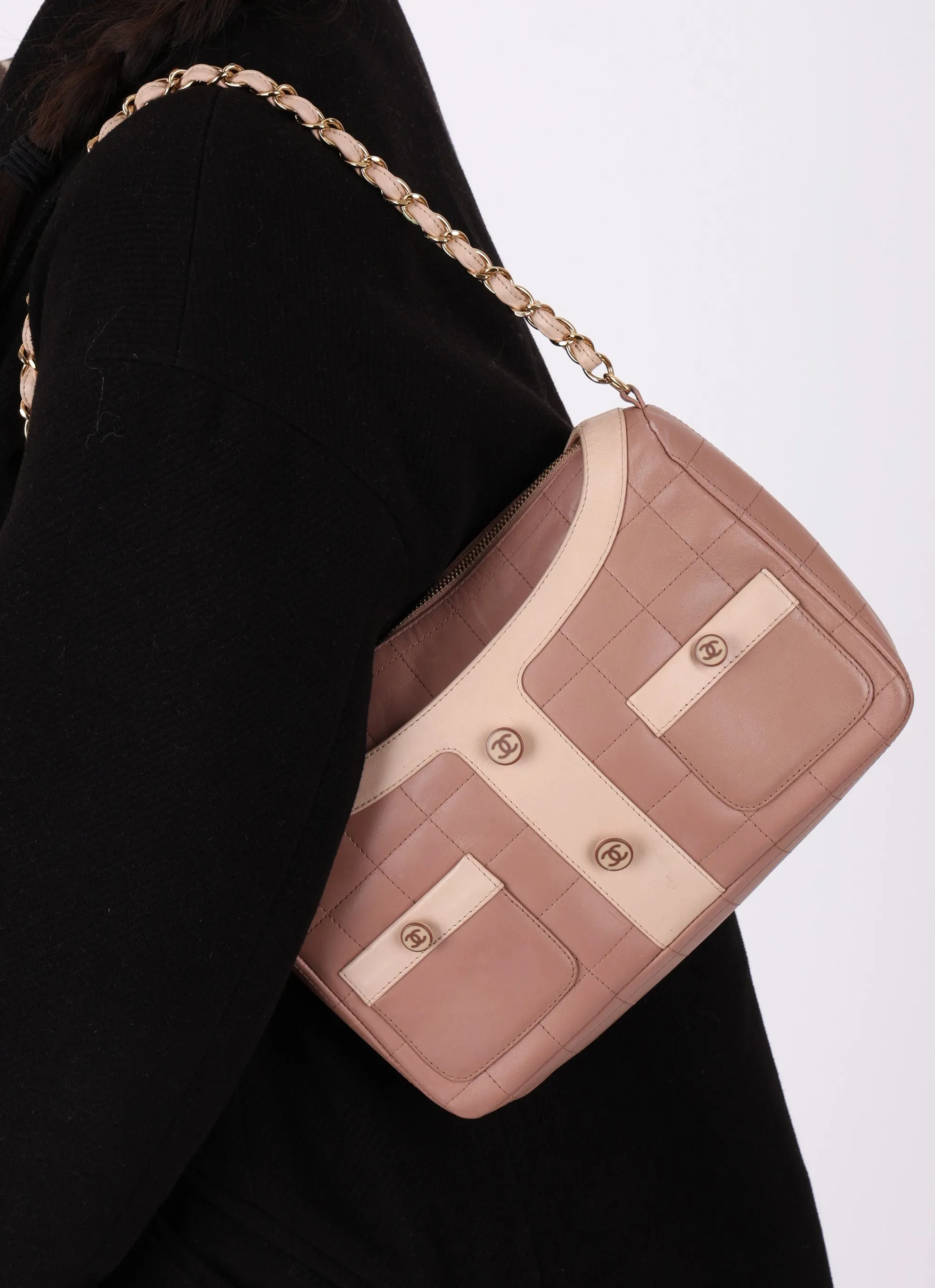 Chanel 2002 Calfskin Quilted Mademoiselle Jacket Shoulder Bag