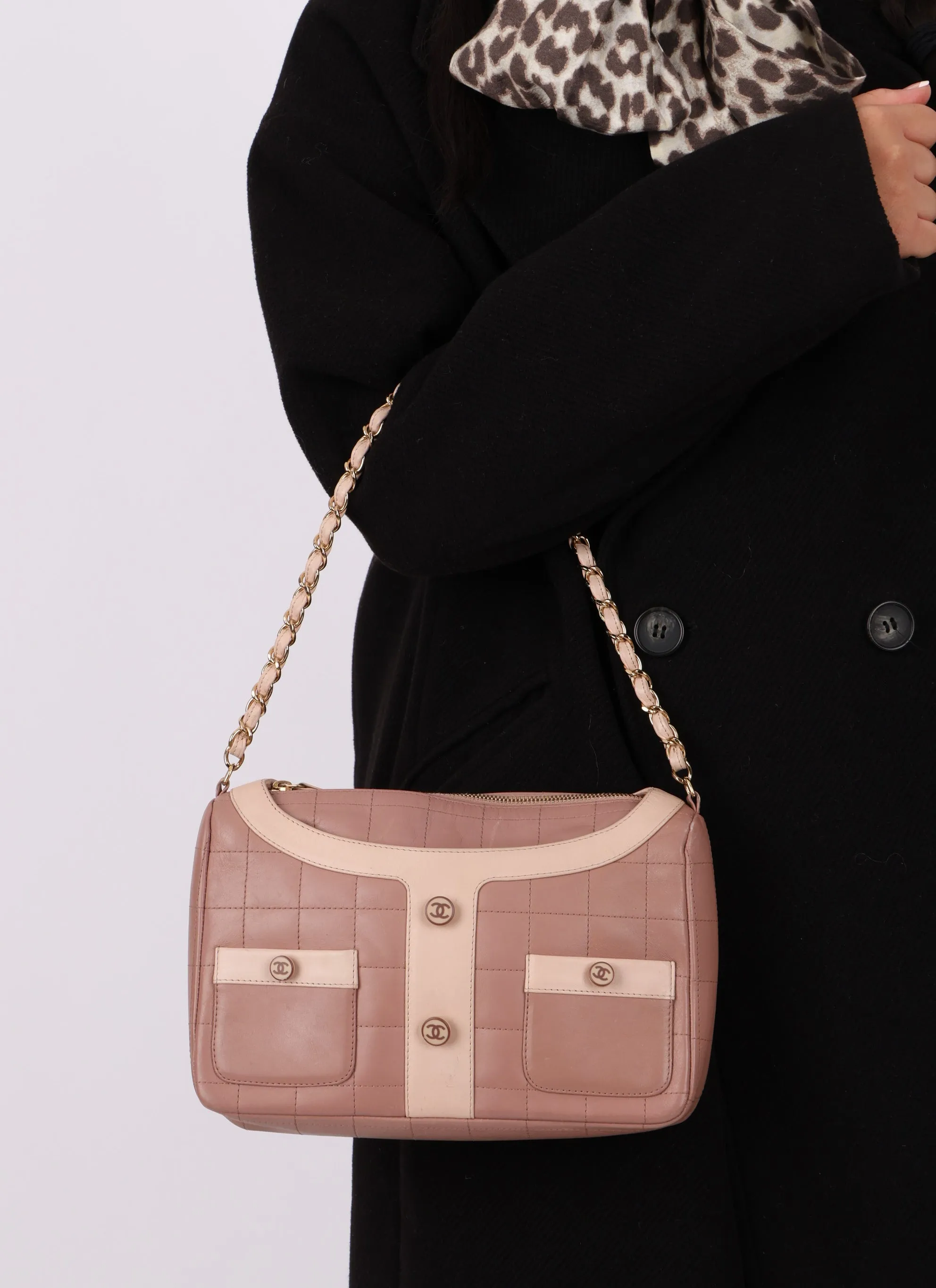 Chanel 2002 Calfskin Quilted Mademoiselle Jacket Shoulder Bag