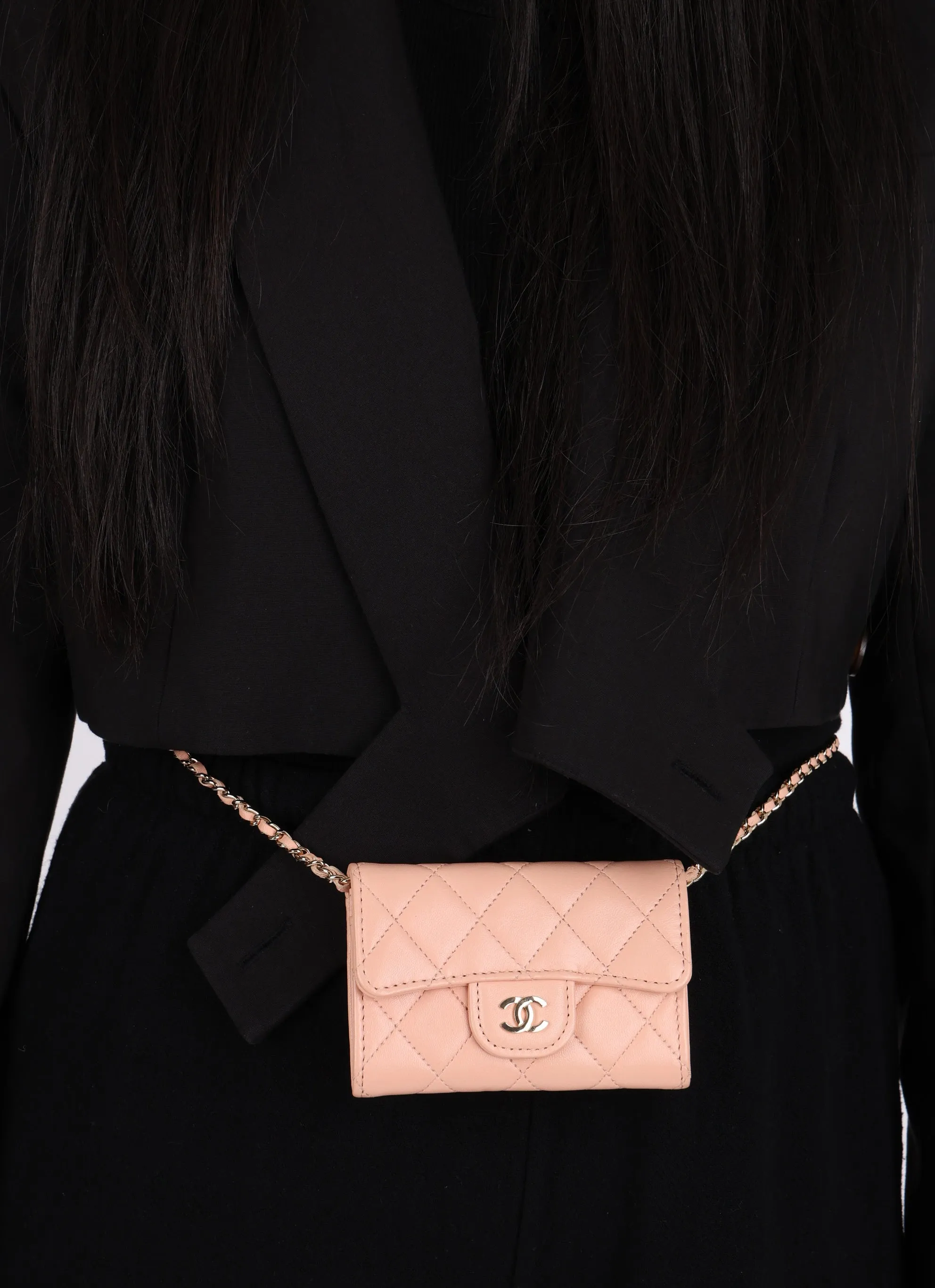 Chanel 2021 Lambskin Cardholder Waist Bag