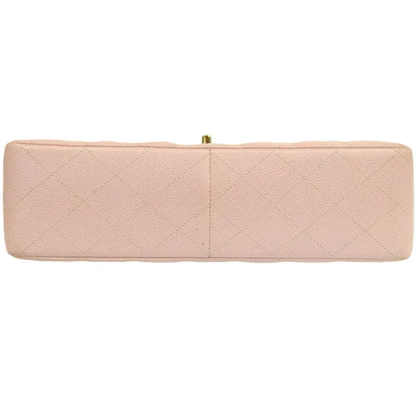 CHANEL Around 2001 Made Classic Flap Chain Bag Jumbo Baby Pink