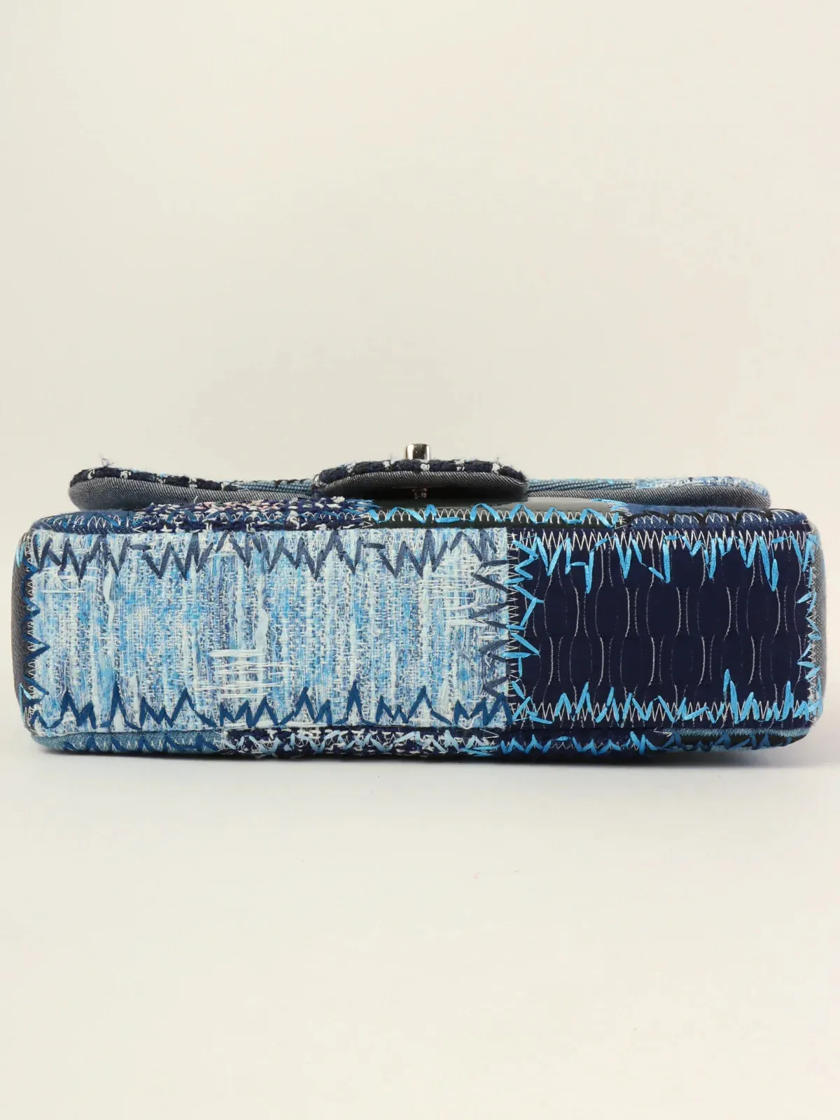 CHANEL Around 2014 Made Patchwork Classic New Chain Shoulder Bag Blue/Multi