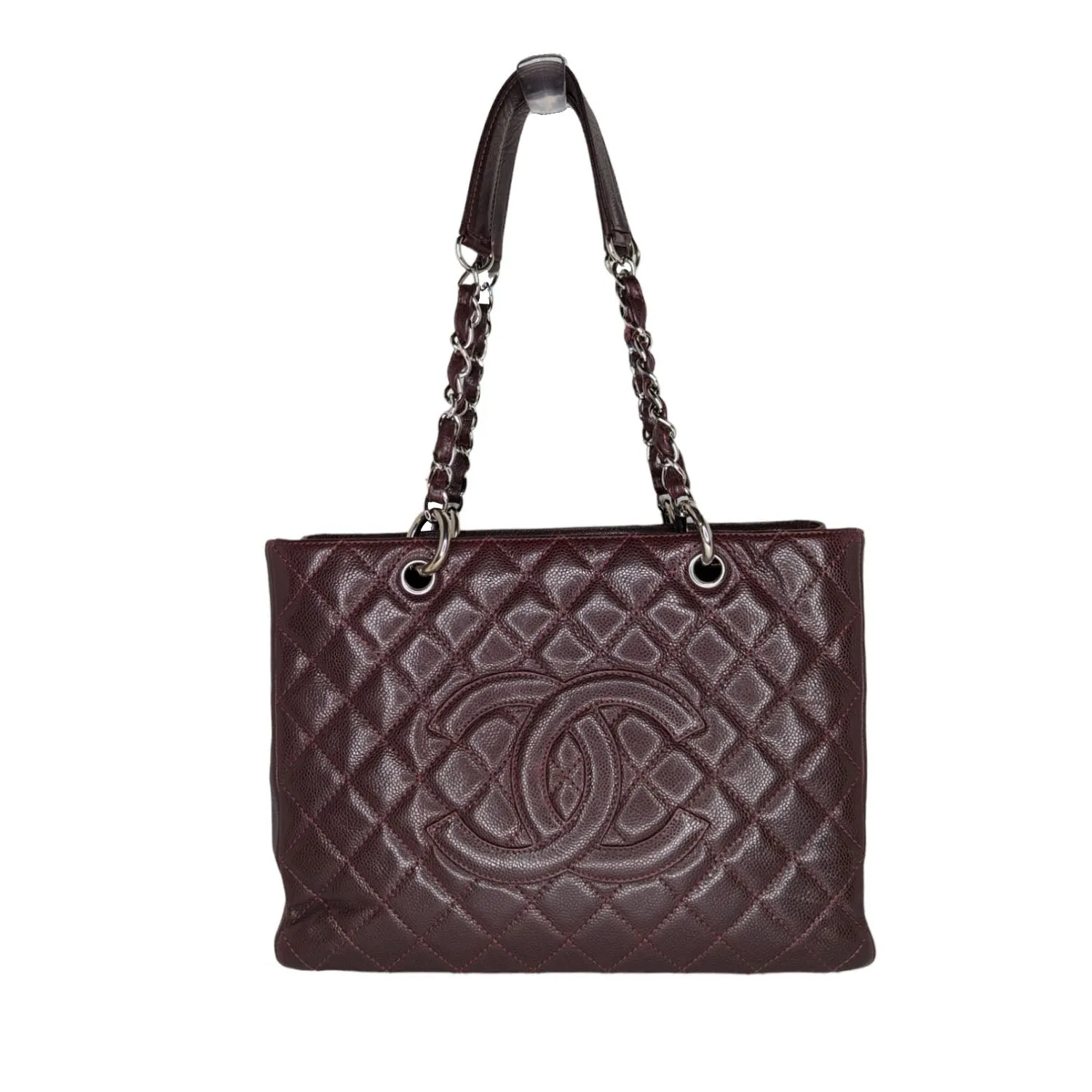 Chanel bag Burgundy Quilted Caviar Grand Shopping Tote GST