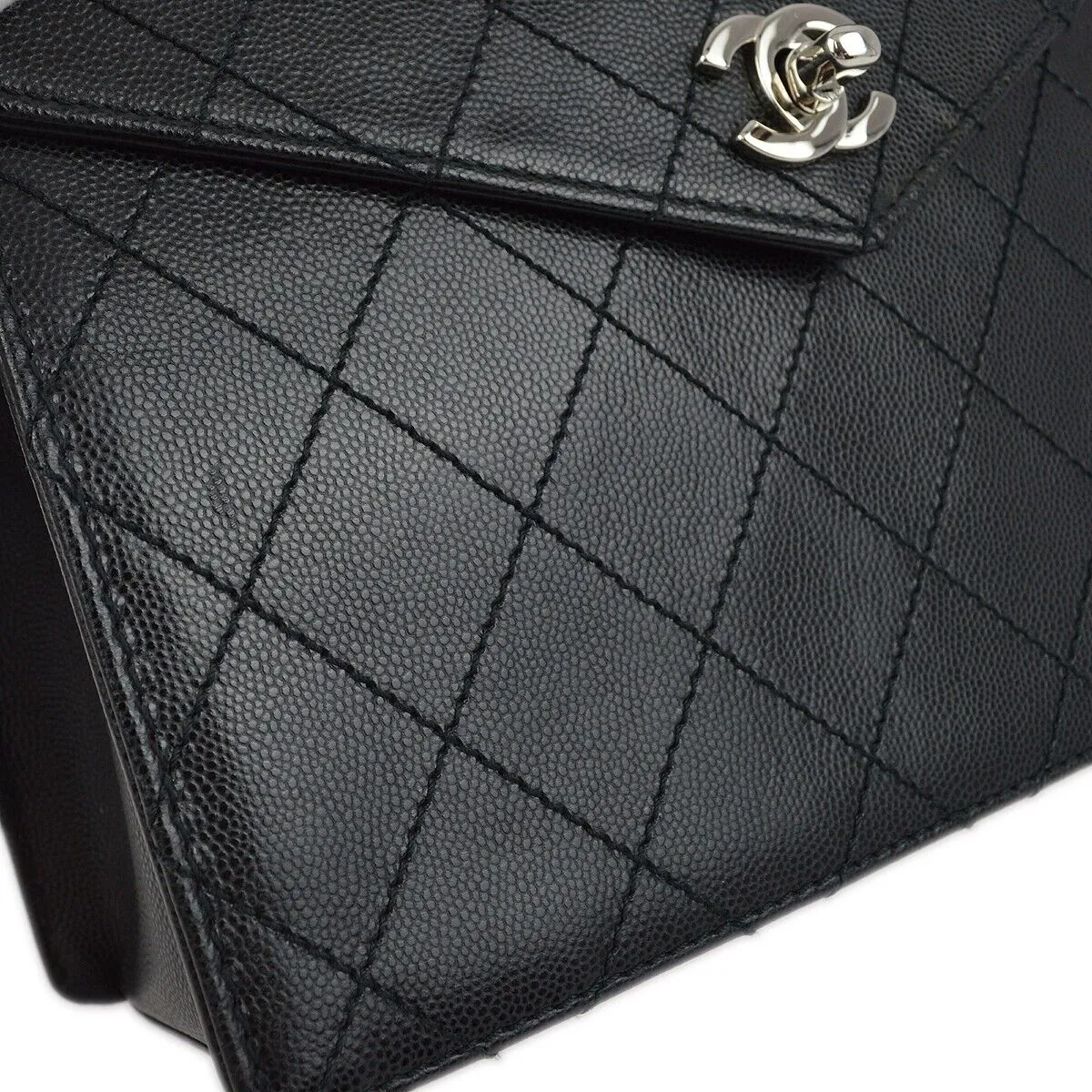 Chanel Black Caviar Top Handle Handbag