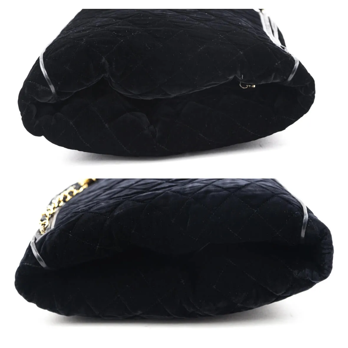 Chanel Black Velvet Hand Warmer Clutch